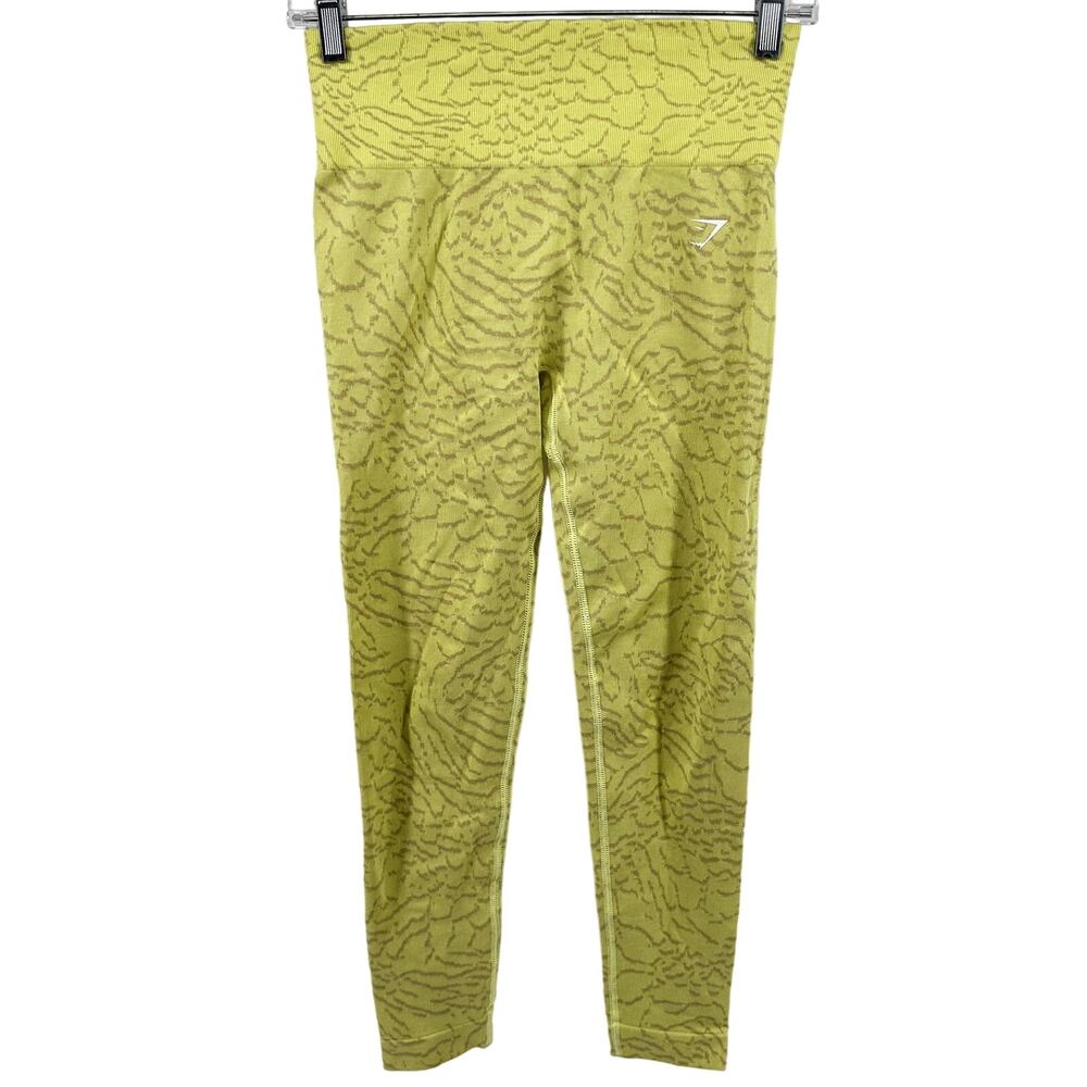 Gymshark Adapt Animal Seamless Legging Wicking Animal Jacquard Firefly Yellow XS